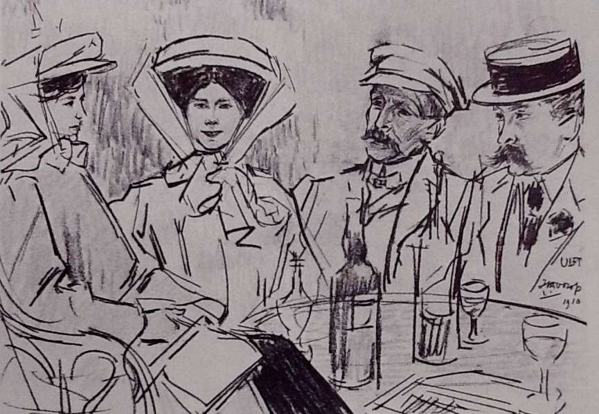 Groepsportret aan tafel in Ulft (1910)