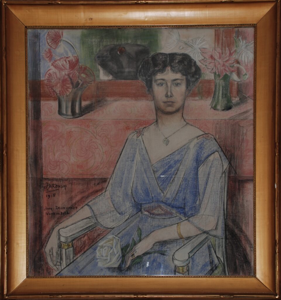 1918- Den Haag- ” Het portret van Jacqueline is opgeschoten en begint goed te gelijken”.