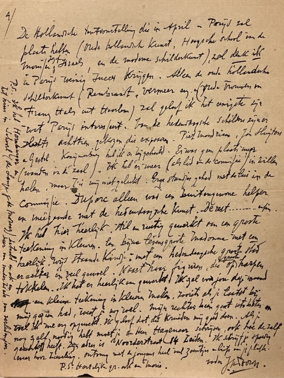29 November 1920 Brief van Jan Toorop aan Charley.